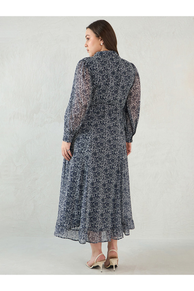 Femmella By Styli Plus Size Floral Printed Maxi Dress
