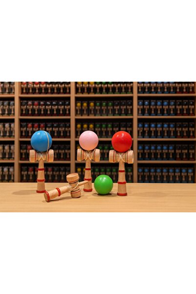 Inovius Kendama lemn, Diverse Culori, 18cm - DKEND3029