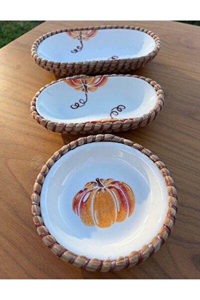 home inn Handmade Presentation Bowl Set |   Stain-Resistant |   Wicker Look Rope Edge Design – Presentation Set of 3