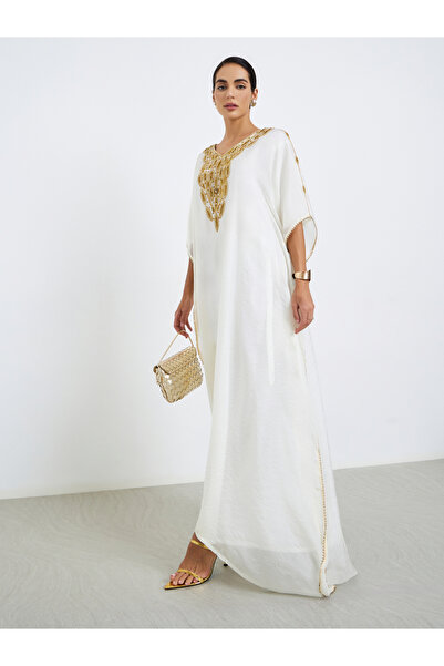 Maxim Creation By Styli Embellished V Neck Jalabiya