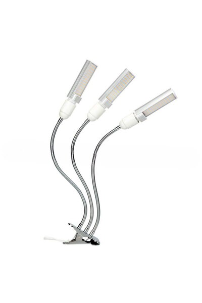 MOAWAVE Plant Growth Lamp with 3 Legs, Timer, Adjustable Body, Removable LED Bulbs, Clips USB Adapter, E27