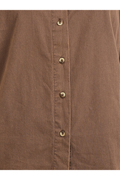 Styli Brown Long Sleeve Acid Wash Shirt