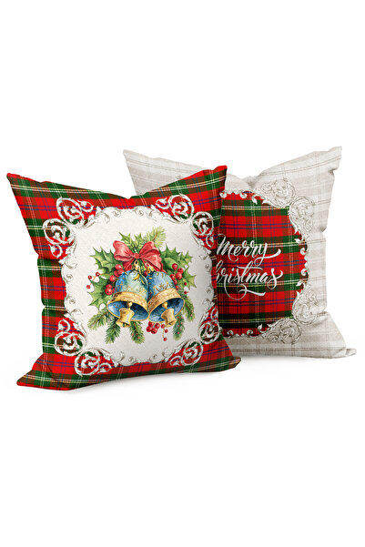 CANİLA غطاء وسادة مزدوج الجوانب بنمط نويل زيل. غطاء وسادة مزدوج بتصميم رأس السنة