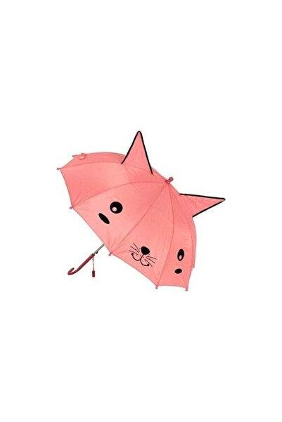 Elioure Kız Çocuk Pembe Kulaklı ve Düdüklü Şemsiye, Renkli ve Eğlenceli Tasarım