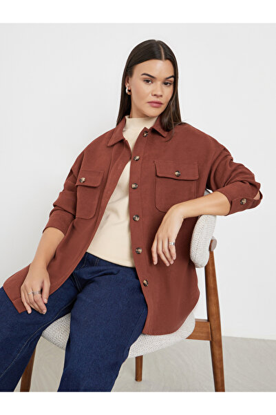 Styli Brown Front Button Collared Shirt