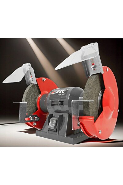 VERKE Polizor de banc cu 2 pietre 150mm 200W, lampa led,