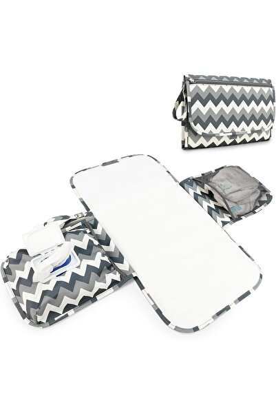 Sybil's حصيرة تغيير حفاضات محمولة، وسادة تغيير بنمط متعرج - ألوان متنوعة