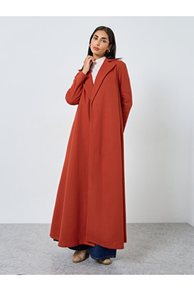 Styli Solid Blazer Neck Open Abaya