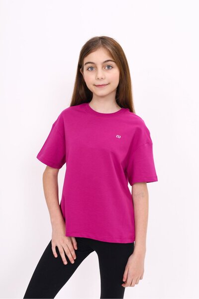 Toontoy Tricou cu mânecă scurtă pentru fete cu imprimeu guler rotund