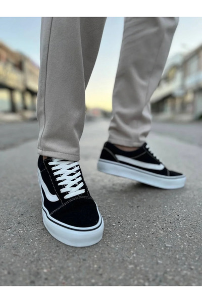 GökTR Kb-V1 Kuback Black and White Detailed Casual Men's Shoes