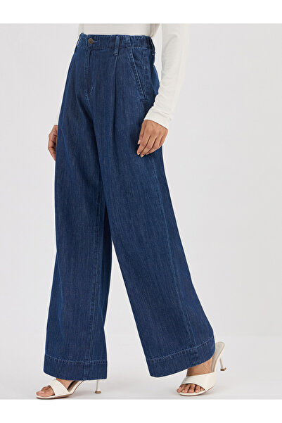 Femmella By Styli Blue Mid-Rise Wide Leg Jeans