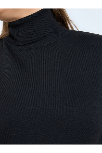 Styli Plus Size Black Turtleneck Sweater