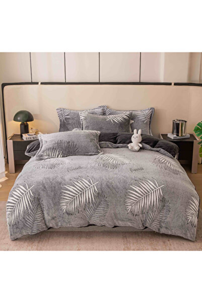 Inovius Cocolino 4-Piece Bedding Set for Double Bed with Elastic - JOJ808 Gra...