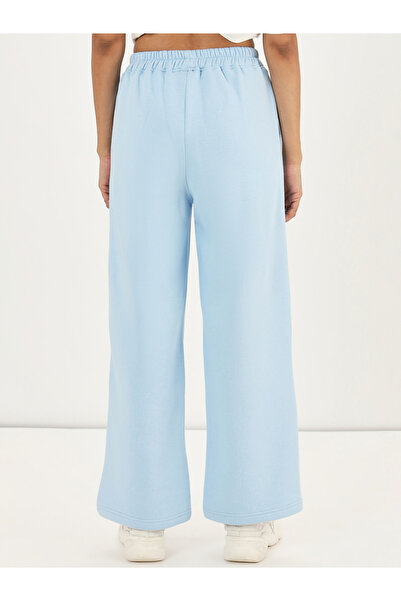 Femmella By Styli Light Blue Straight Fit Fleece Trackpants