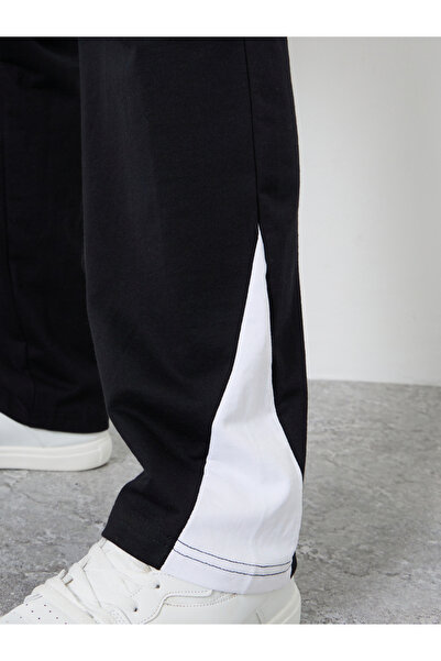 Styli Men Black Straight Fit Badge Detail Joggers