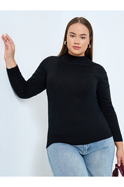 Styli Plus Size Slim Fit High Neck Sweater
