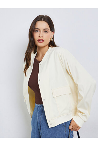 Styli Regular Fit Regular Length Plain Bomber Jacket