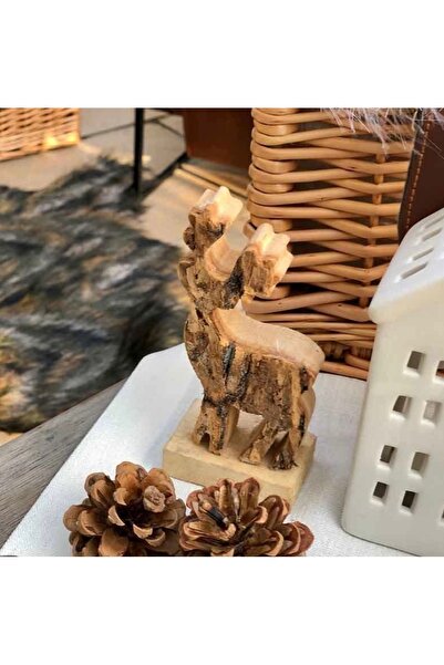 Design State Home Ahşap Geyik Obje 14 cm