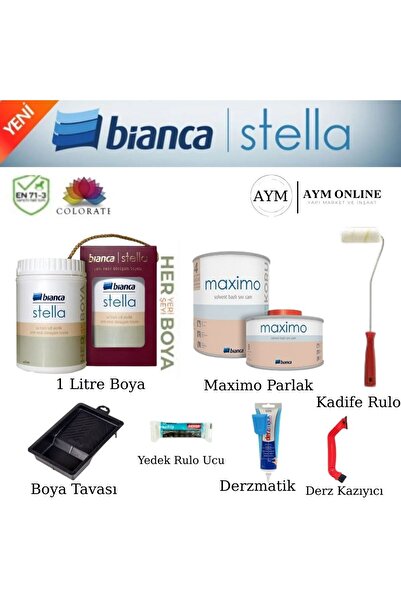 Bianca Stella 1 Lt Boyama Seti Yeni Nesil Dönüşüm Boyası - Dolap-Fayans-Cam-Plastik-Ahşap-Duvar