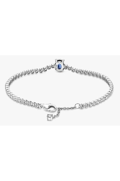 Pandora Bratara tenis stralucitoare Pave Cristal Albastru din Argint 925 - 19cm