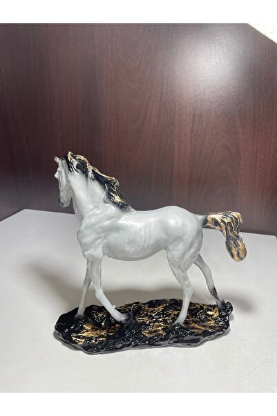 TEZ Dekoratif-YÜRÜYEN AT-Beyaz Renkli Büblo