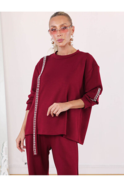 EL jadida Women's Pearl Detailed O Oversized Set