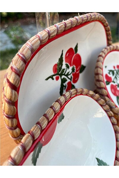 home inn Handmade Presentation Bowl Set | Stain-Resistant | Wicker Look Rope Edge Design – Presentation Set of 3