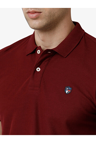 FERVORO By Styli Men Maroon Plain Cotton Polo
