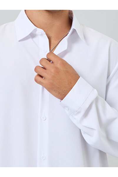 Take Two By Styli Men Solid Button Front Long Sleeve Shirt