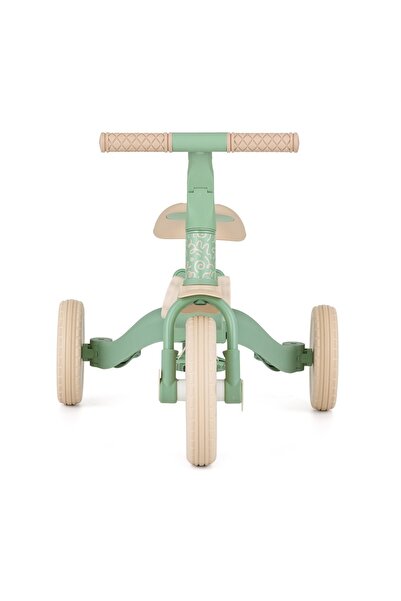 Petite&Mars Turbo 5in1 Tricycle, Multifunctional, Guide handle, Rubber wheels, 1.5-5 years, Green