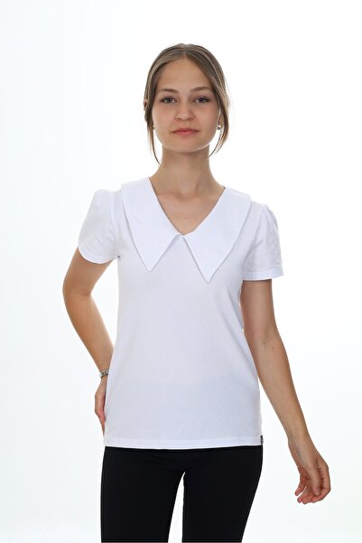 Toontoy Κοριτσίστικο μπλουζάκι με στάμπα, γιακά και κοντό μανίκι