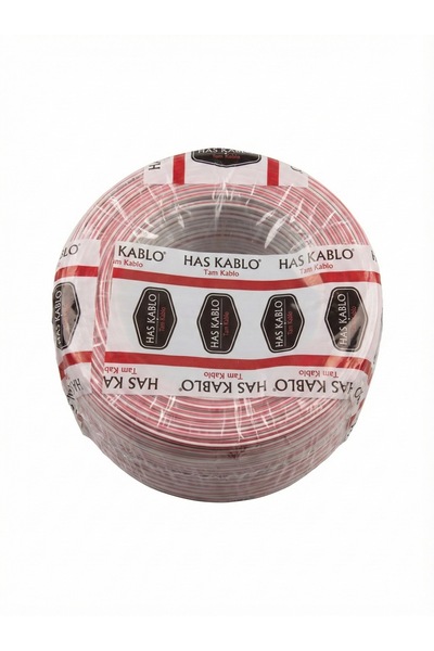 Has KABLO 100METRE 2 X 0,75 Kırmızı-Beyaz TAM BAKIR Kordon kablo