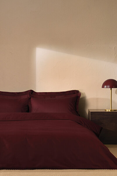 Puffy Andra Double Satin Duvet Cover Set - Burgundy