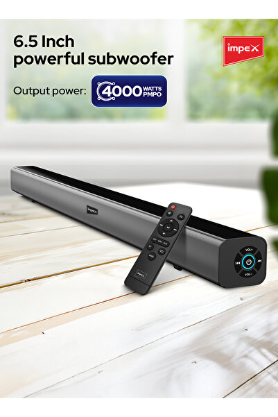 İMPEX 2.0CH Sound Bar SB1401 4000W PMPO Bluetooth 5.0 LED Display USB AUX HDMI Optical Remote