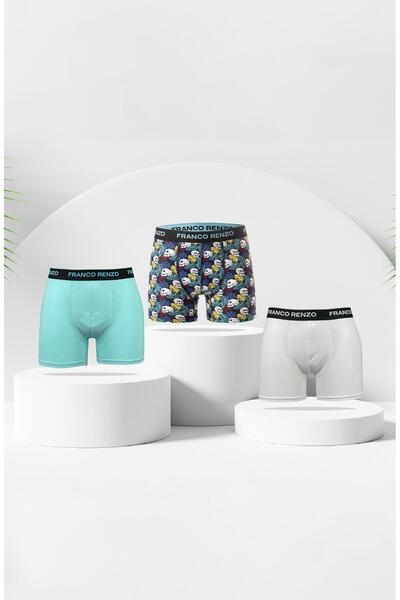 FRANCO RENZO Stretch Fabric 3-Pack Premium Cotton Men's Boxers - Mint Green