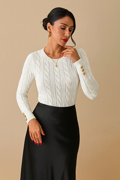 H&E LUXURY DESIGN Women's Soft Textured Hair Knit Buttoned Sweater