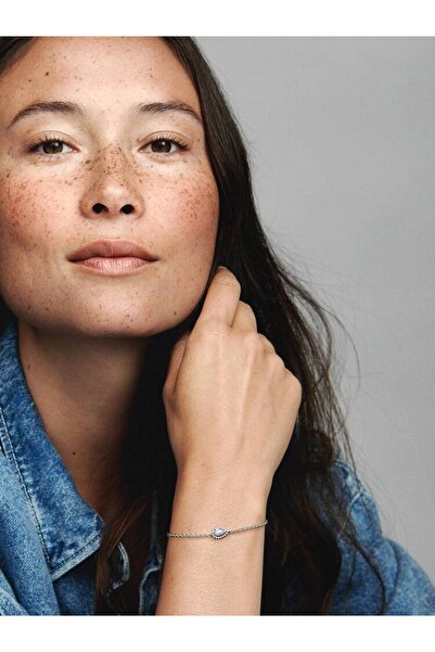 Pandora Chain bracelet with shiny halo in elongated shape 925 Silver - 18cm