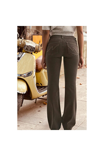 Mokşa Pocket Detailed Flare Bootcut Low Waist Flared Jeans