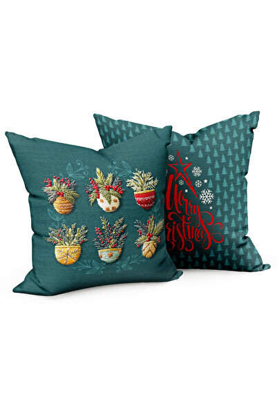 CANİLA غطاء وسادة مزدوج الجوانب بتصميم لطيف من SA أزرق بلون الكوبالت بتصميم ع...