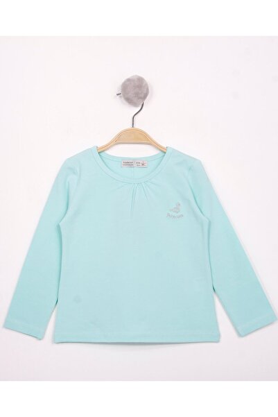 Toontoy تي شيرت بناتي مطبوع بأكمام طويلة وياقة دائرية