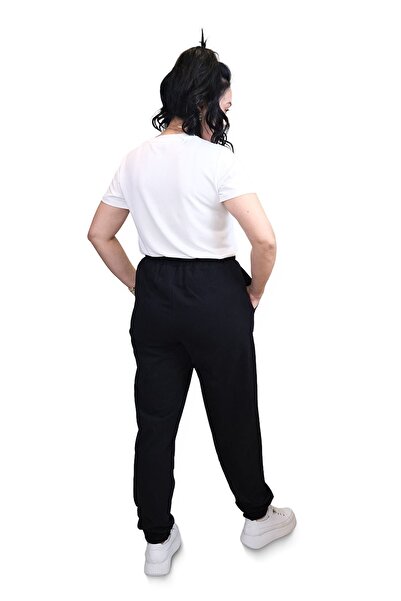 Blues Outlet Women's Brand Pants with Elastic Waist and Legs and Laces - Black