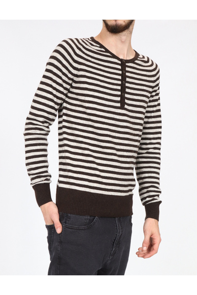 Evendi Blouse, Brown/ecru