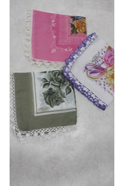 Papatyam 3 Pieces of 100 X 100 Polyester Blended Crochet Embroidered Writing Fabric with 4 Edges Embroidered.