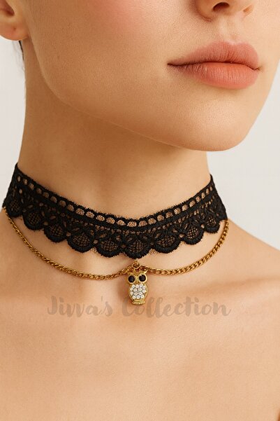Jivva's Collection Gothic Black Lace Necklace. Lace Choker Necklace Adjustabl...