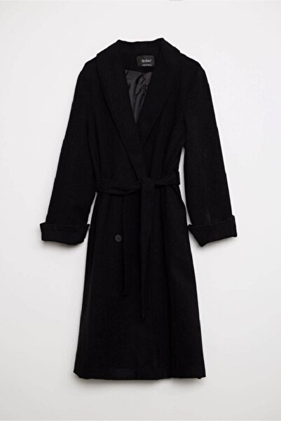 Robin Kol Katlama Detaylı Klasik Kesim Uzun Kaban