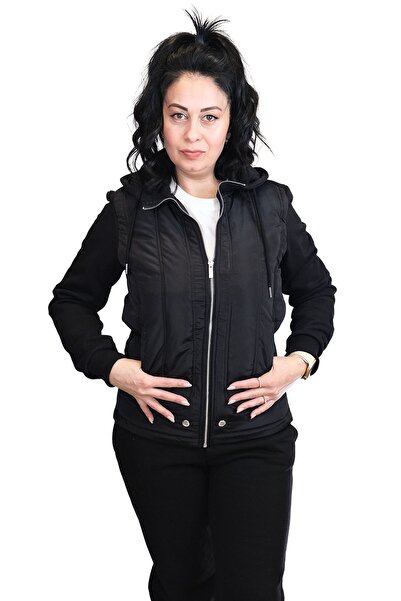 Blues Outlet Regular Slim Fit Hooded Brand Coat-Black