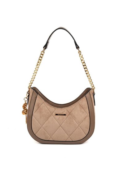 Silver Polo Silver & Polo Sp1168 Women's Shoulder Bag Suede Mink