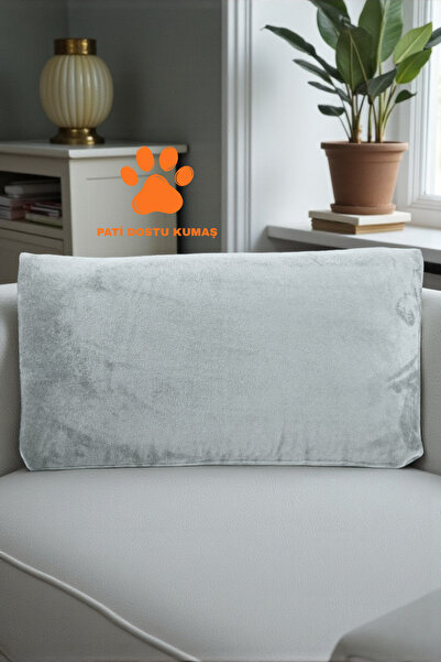 AYPETEKS Pati Dostu Kırlent Kılıfı - Gri Renk Koltuk Sırt Minder Kılıfı -Büyük Sırt Kırlent Kılıfı