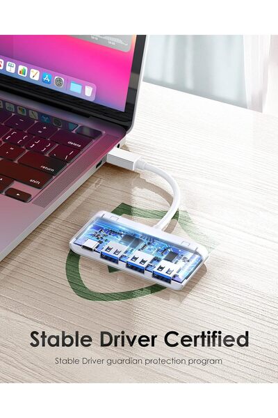 LENTION 4-in-1 USB-C Hub with 3 USB 3.0 & USB-C Power Delivery (CB-C13se, Silver)