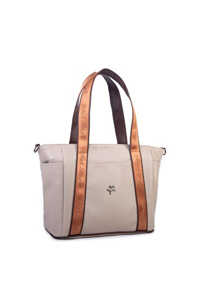 Nas Bag Women's Extra Large Shoulder Bag and Sports Bag (46X36 cm) Sand Brown Taba Lopez